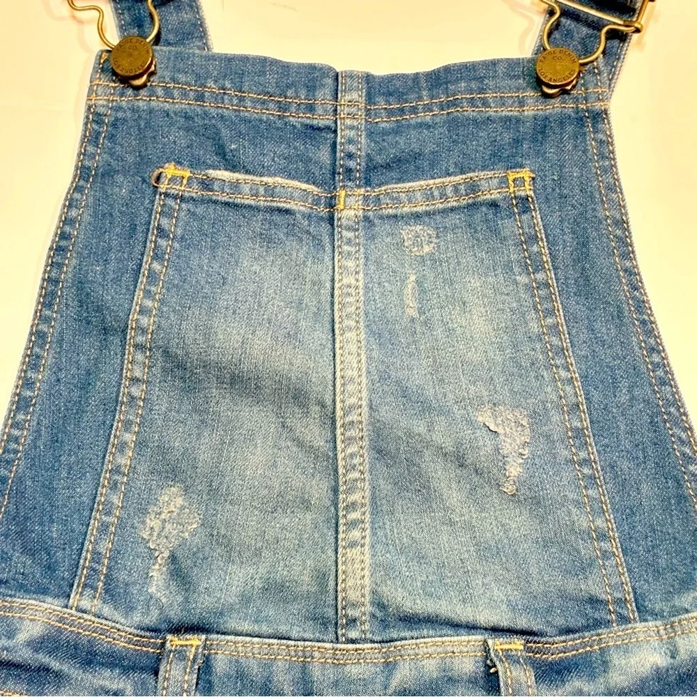 Anthropologie Paige Denim Shortalls Overall Shorts Distressed Size 24 Bohemian